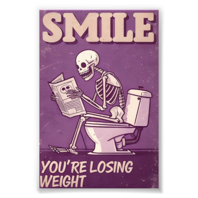 Funny Skeleton Weight Loss Poster (Vorne)