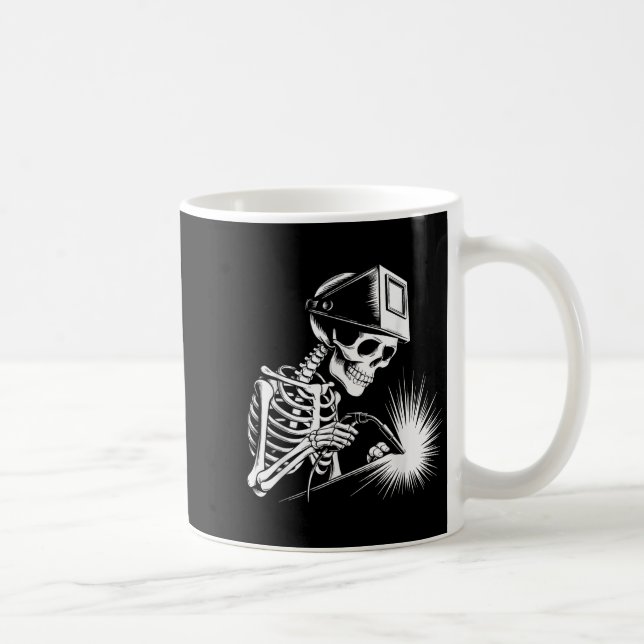 Funny Skeleton Welding Liebhaber Spooky Halloween  Kaffeetasse (Rechts)