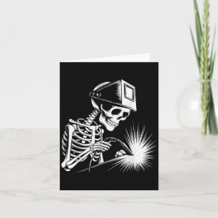 Funny Skeleton Welding Liebhaber Spooky Halloween Karte