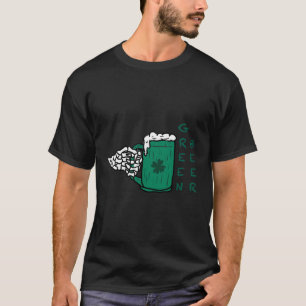 Funny Skelett Betrunkener Schädel trinkt Grüne Bie T-Shirt