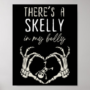 Funny Skelett Da ist Skelett in meinem Bauch schwa Poster