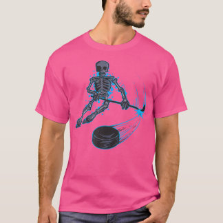 Funny Skelett Eishockey Cool Skull spielen T-Shirt
