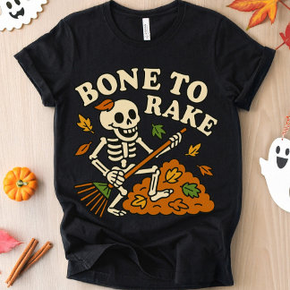 Funny Skelett Fall Bone to Rake Autumn Halloween Tri-Blend Shirt