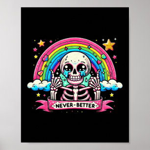 Funny Skelett Halloween Shirts Nie besser Schädel Poster