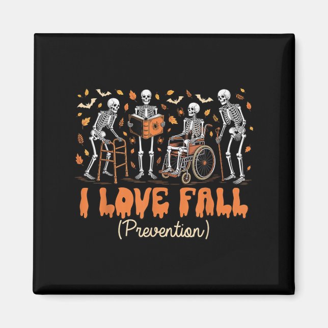 Funny Skelett I Liebe Fall Prävention Fall Physica Magnet (Vorne)
