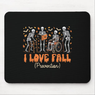 Funny Skelett I Liebe Fall Prävention Fall Physica Mousepad