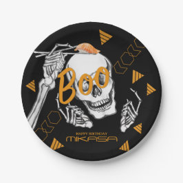 Funny skelett Sushi Halloween Party Pappteller