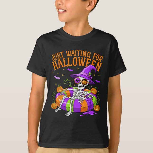 Funny Skeletts Float gerade Gewartet zu Halloween  T-Shirt (Vorderseite)