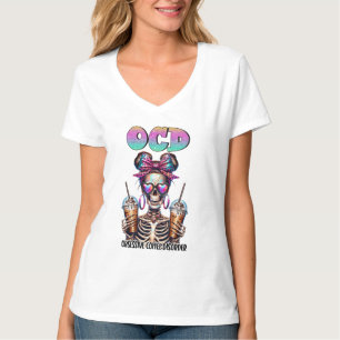 Funny skeletts Kaffeemarke Kunst T-Shirt