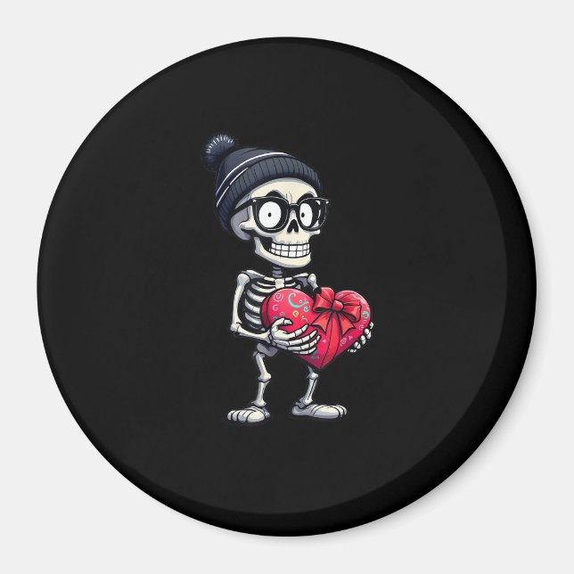 Funny Skeletts Men Skeleton Herzrhythmusstörungen Magnet (Vorne)