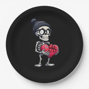 Funny Skeletts Men Skeleton Herzrhythmusstörungen Pappteller