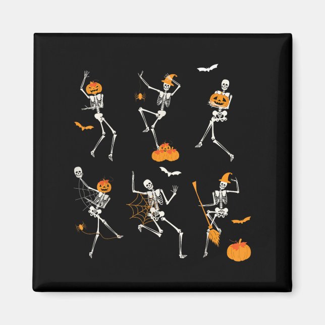 Funny Skeletts tanzend Challenge Halloween Magnet (Vorne)