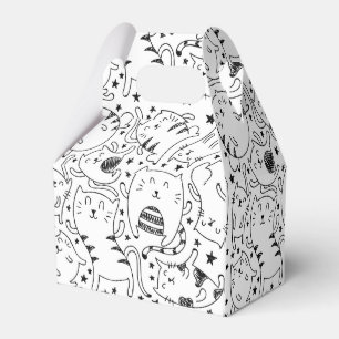 Funny sketchy tanzende Katzen Illustrationsmuster Geschenkschachtel
