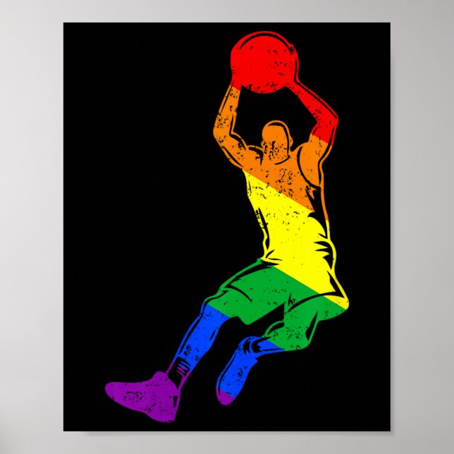 Funny Sketll Player Rainbow Flag Gay Lesbian Pride Poster (Vorne)