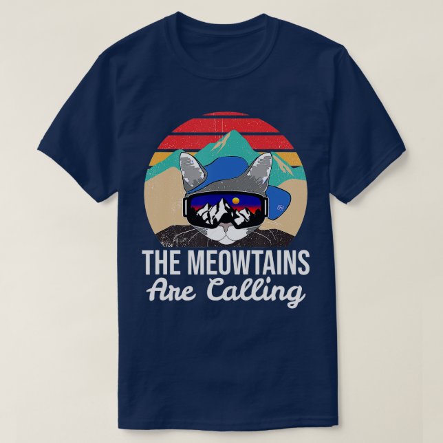 Funny Ski Cat Liebhaber, die die Meowtains nennen  T-Shirt (Design vorne)