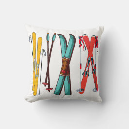 Funny Ski Colorful Ski Skier Kissen