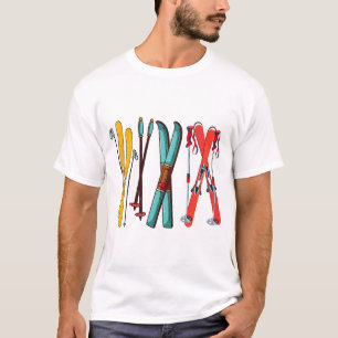 Funny Ski Colorful Ski Skier T-Shirt