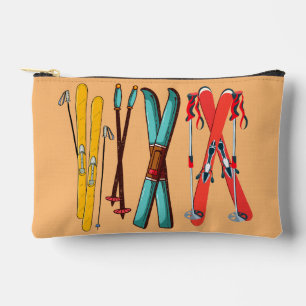 Funny Ski Colorful Ski Skier Zubehörtasche