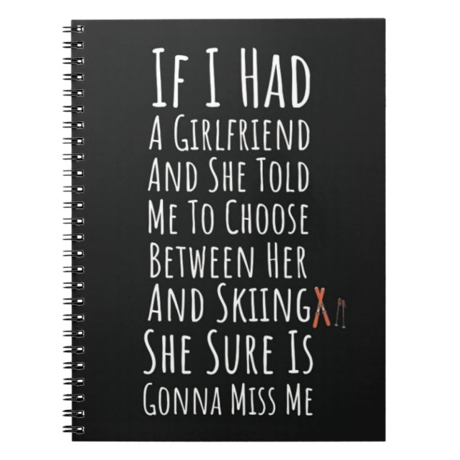 Funny Ski Gifts For Men Skiing Skiers Sports Boys Notizblock (Vorderseite)