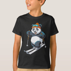 Funny Ski Panda Cartoon Wintersport T-Shirt