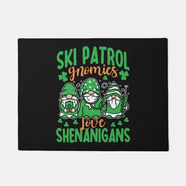 Funny Ski Patrol St. Patrick's Day Fußmatte (Vorderseite)