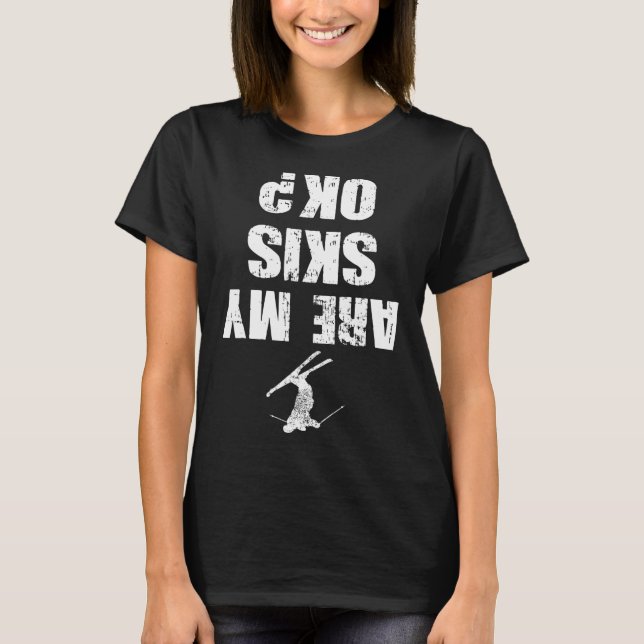 Funny Ski Tee Distressed Skiing Winter Sports Ski  (Vorderseite)
