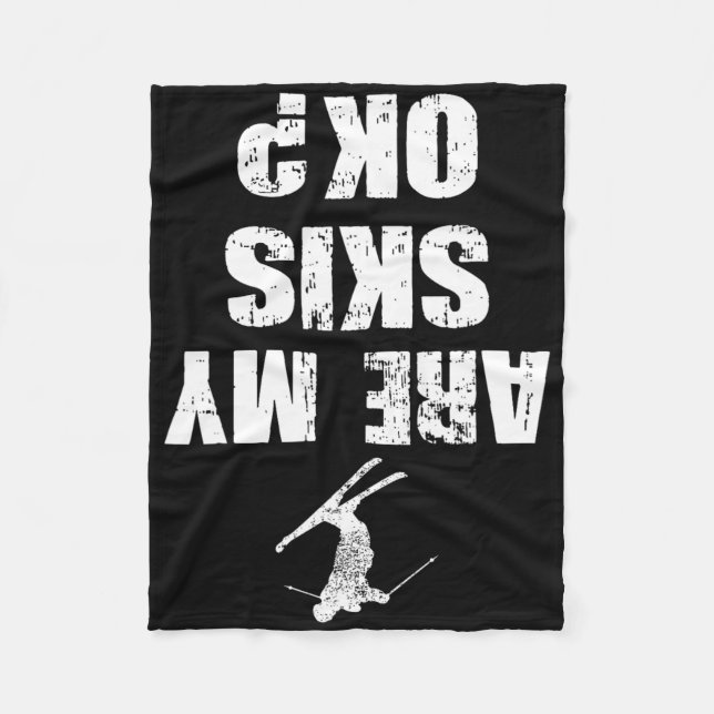 Funny Ski Tee Distressed Skiing Winter Sports Ski  Fleecedecke (Vorderseite)