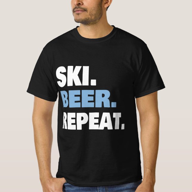 FUNNY SKI TRIP SKIING & BEER LOVER GIFT FOR MEN &  T-Shirt (Vorderseite)
