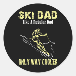 Funny Ski Vater Skier für Väter Skifahren Runder Aufkleber