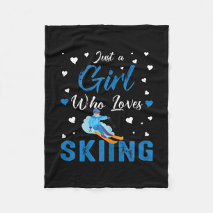 Funny Ski Winter Sportgeschenk Ein Mädchen für Lie Fleecedecke