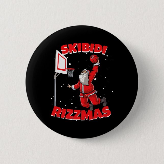 Funny Skibidi Rizzmas Christmas Rizz Button (Vorderseite)