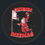 Funny Skibidi Rizzmas Christmas Rizz Runder Aufkleber<br><div class="desc">Funny Skibidi Rizzmas Weihnachten Rizz</div>