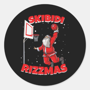 Funny Skibidi Rizzmas Christmas Rizz Runder Aufkleber