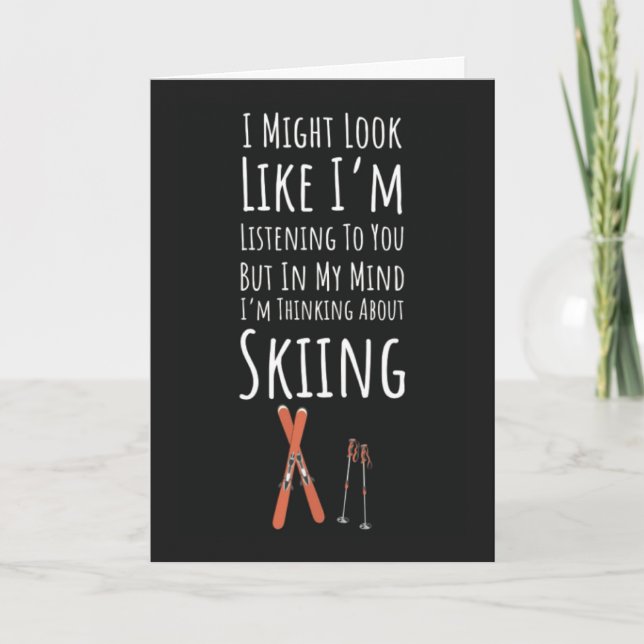 Funny Skier Cards Winter Sports Skiing Ski Lover Karte (Vorderseite)