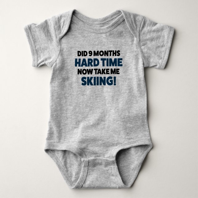 Funny Skiing Jersey Bodysuit für Baby Strampler (Vorderseite)