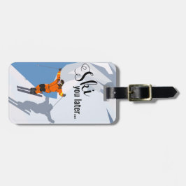 Funny Skiing | Skiwintersport für Reisen Gepäckanhänger