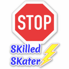 Funny Skills Skater - Skateboard Street Stopp Aufkleber
