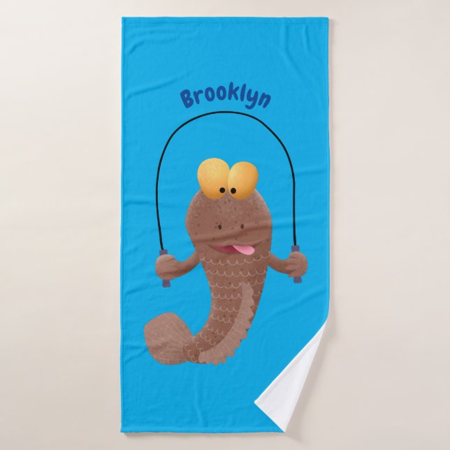 Funny skipper mudskipper fish Cartoon Badhandtuch Set (Badehandtuch)