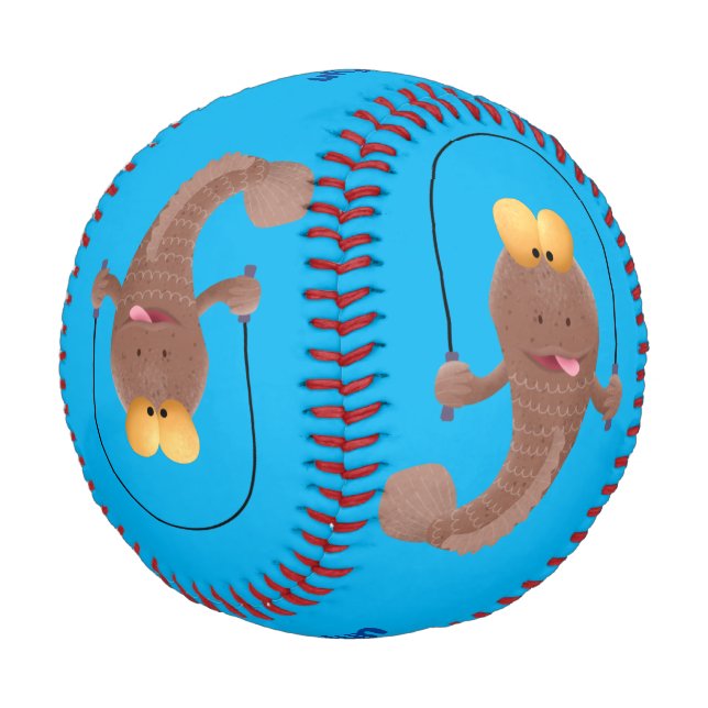 Funny skipper mudskipper fish Cartoon Baseball (Schrägansicht)