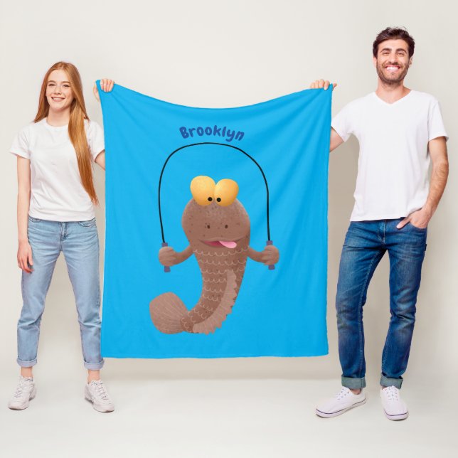 Funny skipper mudskipper fish Cartoon Fleecedecke (Beispiel)