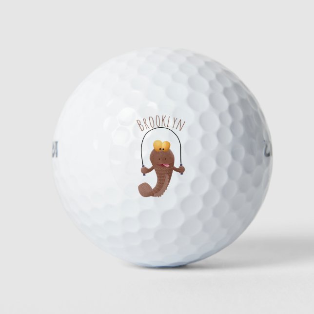 Funny skipper mudskipper fish Cartoon Golfball (Vorderseite)
