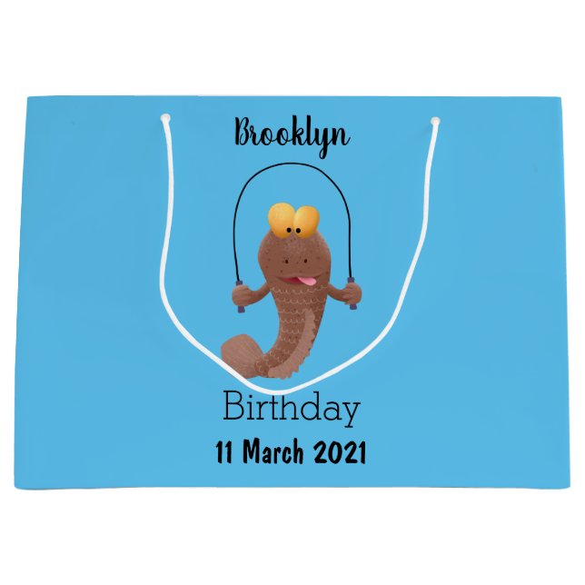 Funny skipper mudskipper fish Cartoon Große Geschenktüte (Vorderseite)