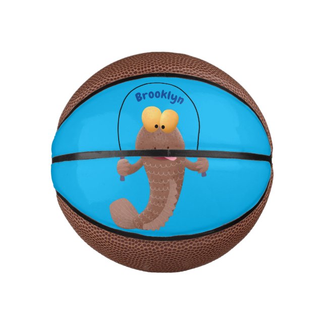 Funny skipper mudskipper fish Cartoon Mini Basketball (Vorderseite)