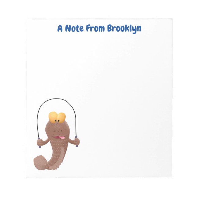 Funny skipper mudskipper fish Cartoon Notizblock (Vorderseite)