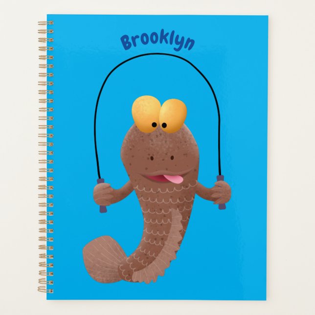 Funny skipper mudskipper fish Cartoon Planer (Vorderseite)