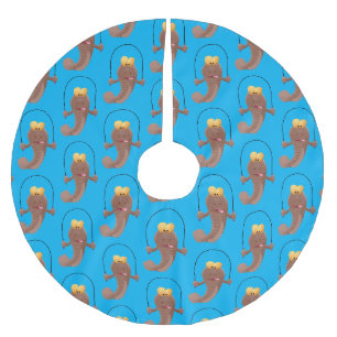 Funny skipper mudskipper fish Cartoon Polyester Weihnachtsbaumdecke