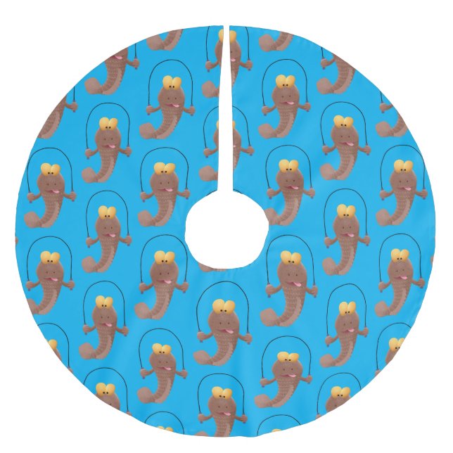 Funny skipper mudskipper fish Cartoon Polyester Weihnachtsbaumdecke (Vorderseite)