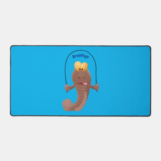 Funny skipper mudskipper fish Cartoon Schreibtischunterlage (Vorderseite)