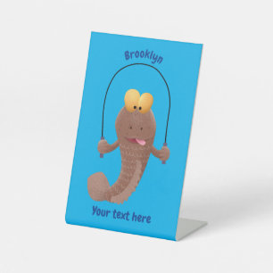 Funny skipper mudskipper fish Cartoon Sockelschild