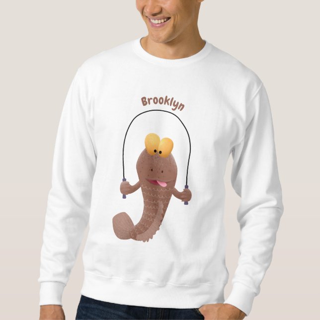 Funny skipper mudskipper fish Cartoon Sweatshirt (Vorderseite)